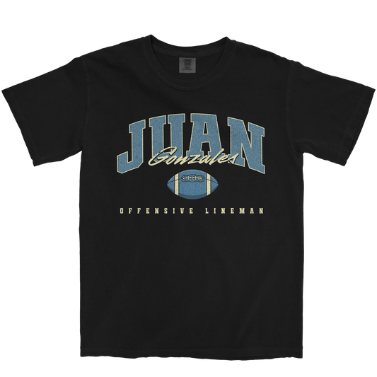 JUAN GONZALES FOOTBALL BLACK TEE