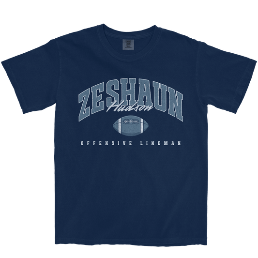 ZESHAUN HUDSON FOOTBALL NAVY  TEE