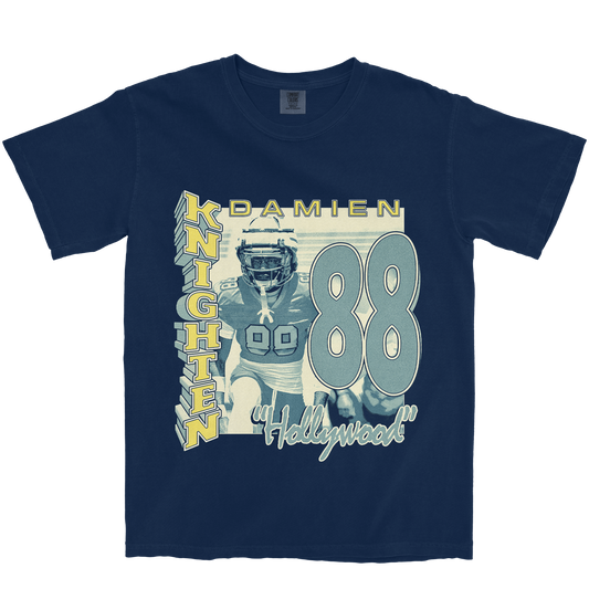 DAMIEN KNIGHTEN RETRO NAVY TEE