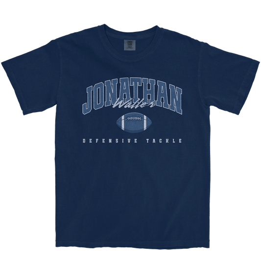 JONATHAN WALLER FOOTBALL NAVY TEE