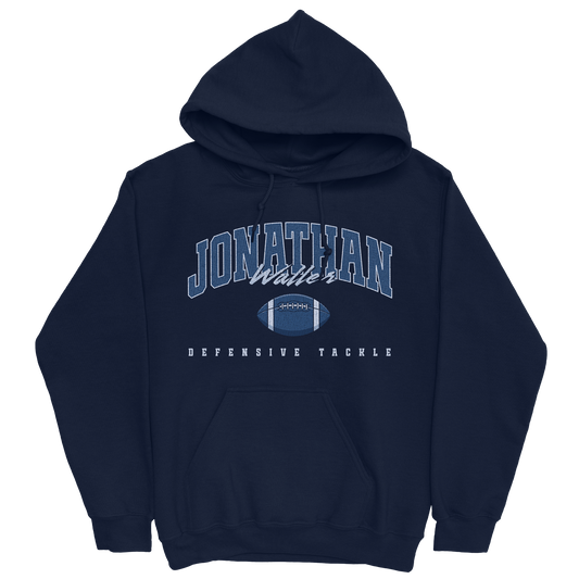JONATHAN WALLER FOOTBALL NAVY HOODIE