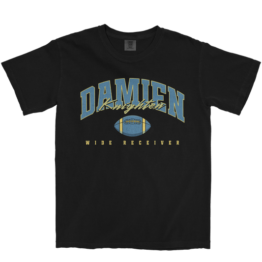 DAMIEN KNIGHTEN FOOTBALL BLACK TEE