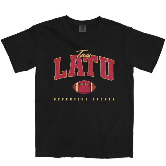 TAU LATU FOOTBALL BLACK TEE