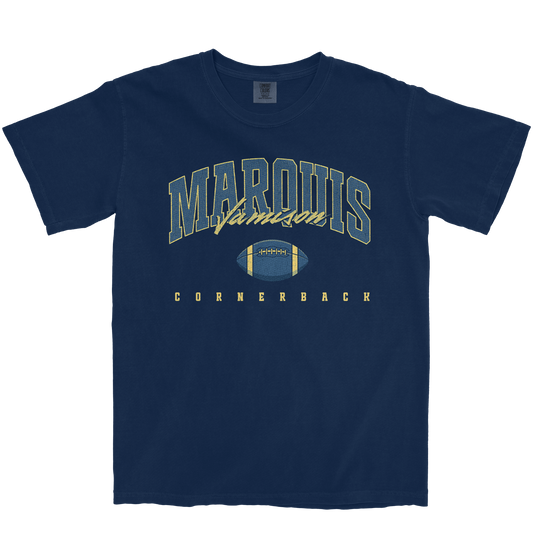 MARQUIS JAMISON FOOTBALL NAVY TEE