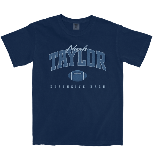 NOAH TAYLOR FOOTBALL NAVY TEE