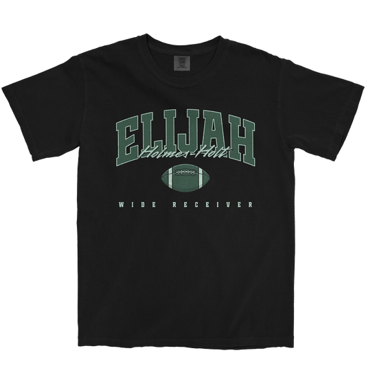 ELIJAH HOLMES-HOLT FOOTBALL BLACK TEE
