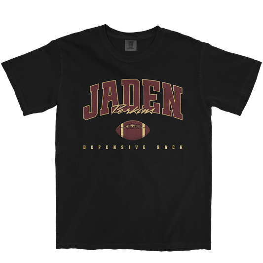 JADEN PERKINS FOOTBALL BLACK TEE