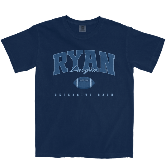 RYAN LARGIN FOOTBALL NAVY TEE