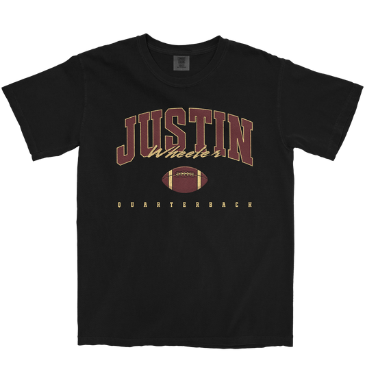 JUSTIN WHEELER FOOTBALL BLACK TEE