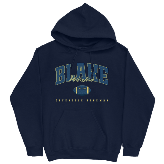 BLAKE WESLIN FOOTBALL NAVY HOODIE