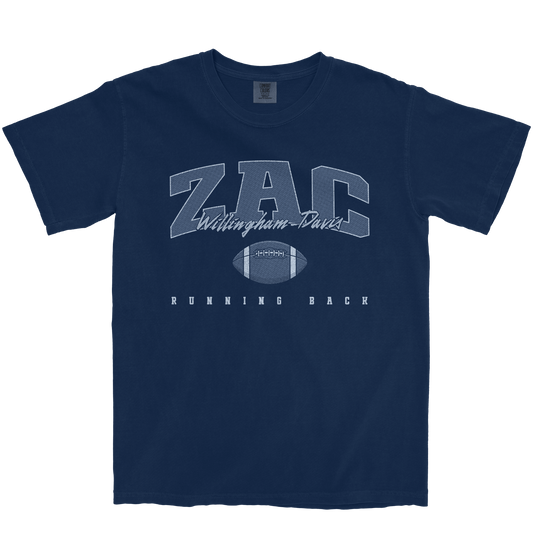 ZAC WILLINGHAM-DAVIS FOOTBALL NAVY TEE