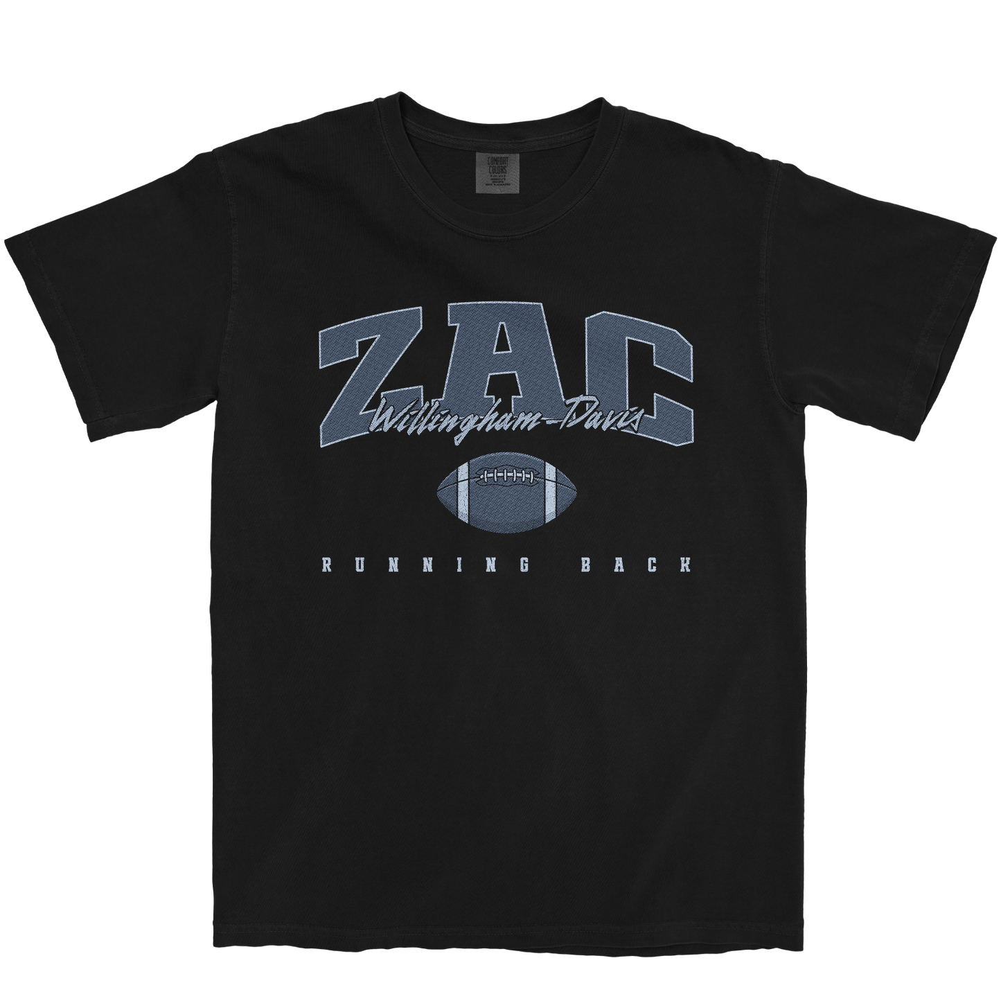 ZAC WILLINGHAM-DAVIS FOOTBALL BLACK TEE