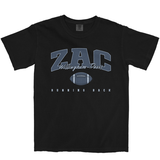 ZAC WILLINGHAM-DAVIS FOOTBALL BLACK TEE