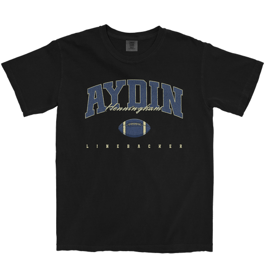 AYDIN HENNINGHAM FOOTBALL BLACK TEE