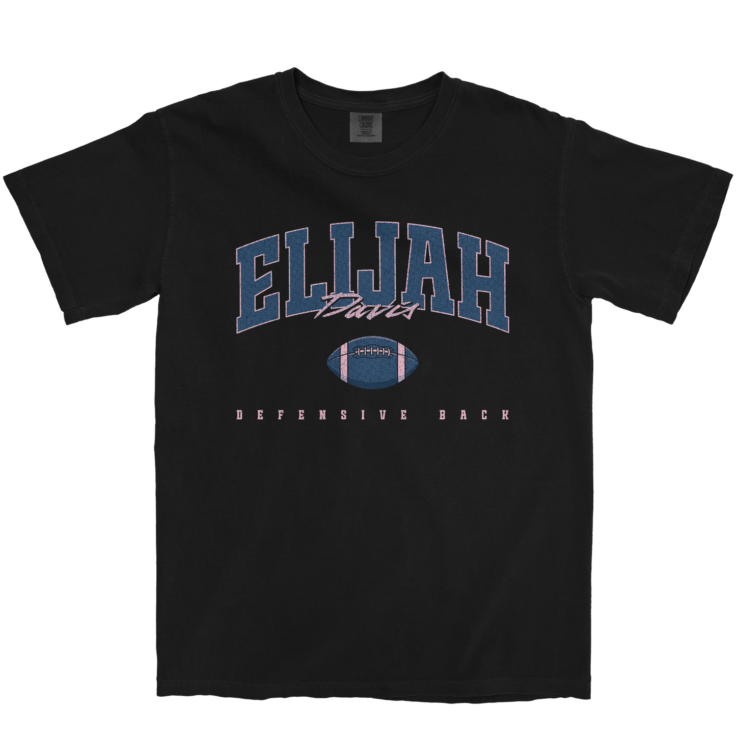 ELIJAH DAVIS FOOTBALL BLACK TEE