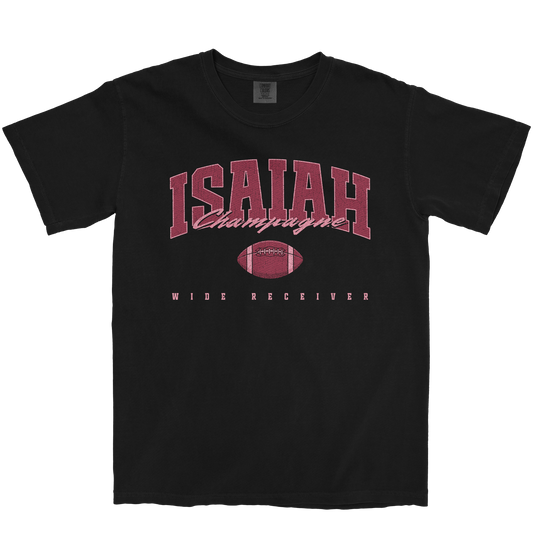 ISAIAH CHAMPAGNE FOOTBALL BLACK TEE
