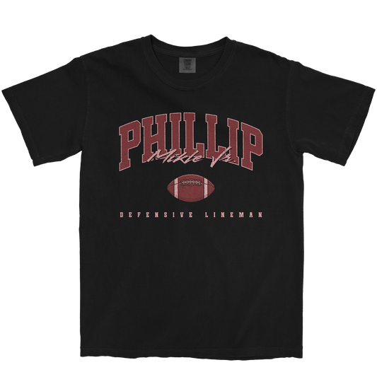 PHILLIP MIKLE JR. FOOTBALL BLACK TEE