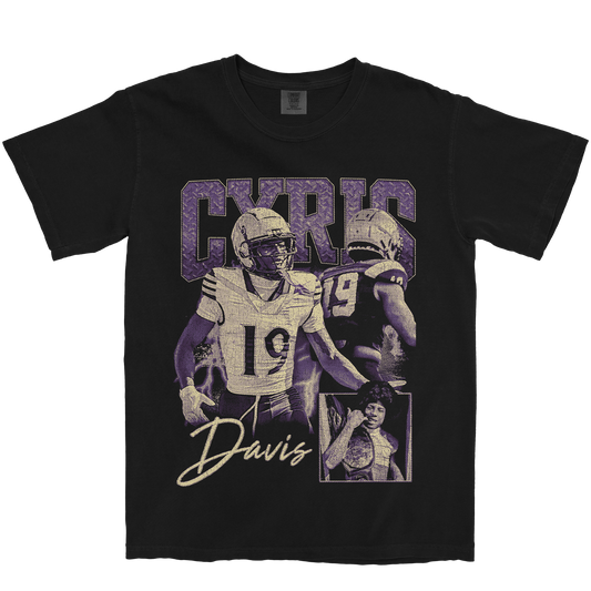 CYRIS DAVIS GRAPHIC BLACK TEE