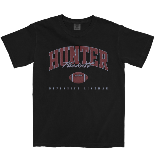 HUNTER PUCKETT FOOTBALL BLACK TEE