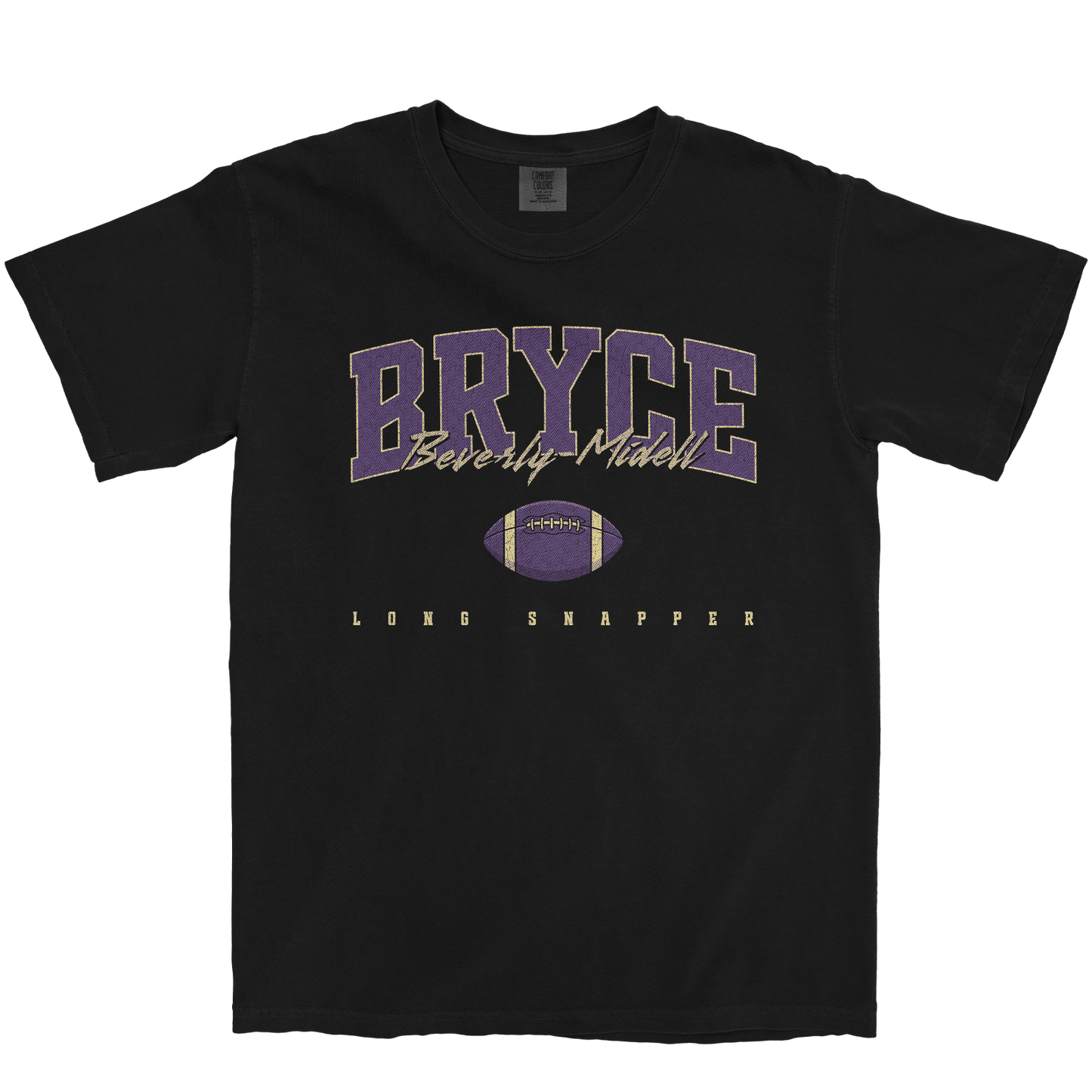 BRYCE BEVERLY-MIDELL FOOTBALL BLACK TEE