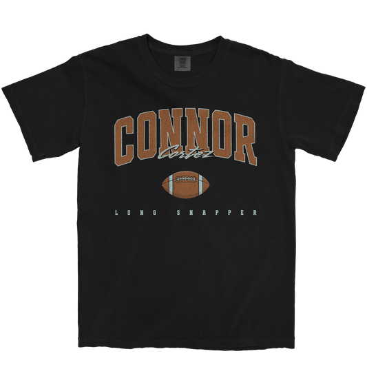 CONNOR CORTEZ FOOTBALL BLACK TEE
