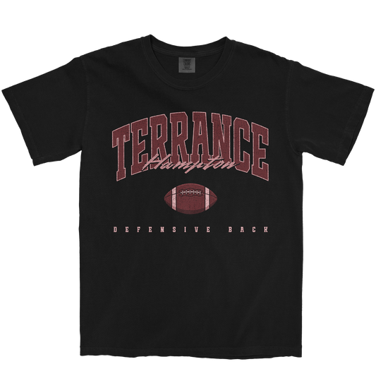 TERRANCE HAMPTON FOOTBALL BLACK TEE
