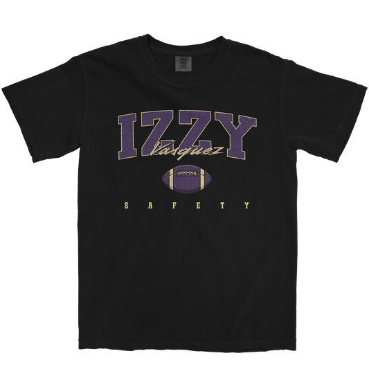 IZZY VASQUEZ FOOTBALL BLACK TEE