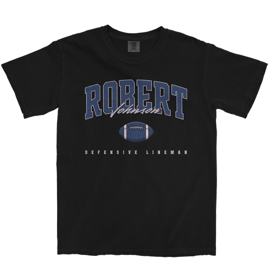 ROBERT JOHNSON FOOTBALL BLACK TEE