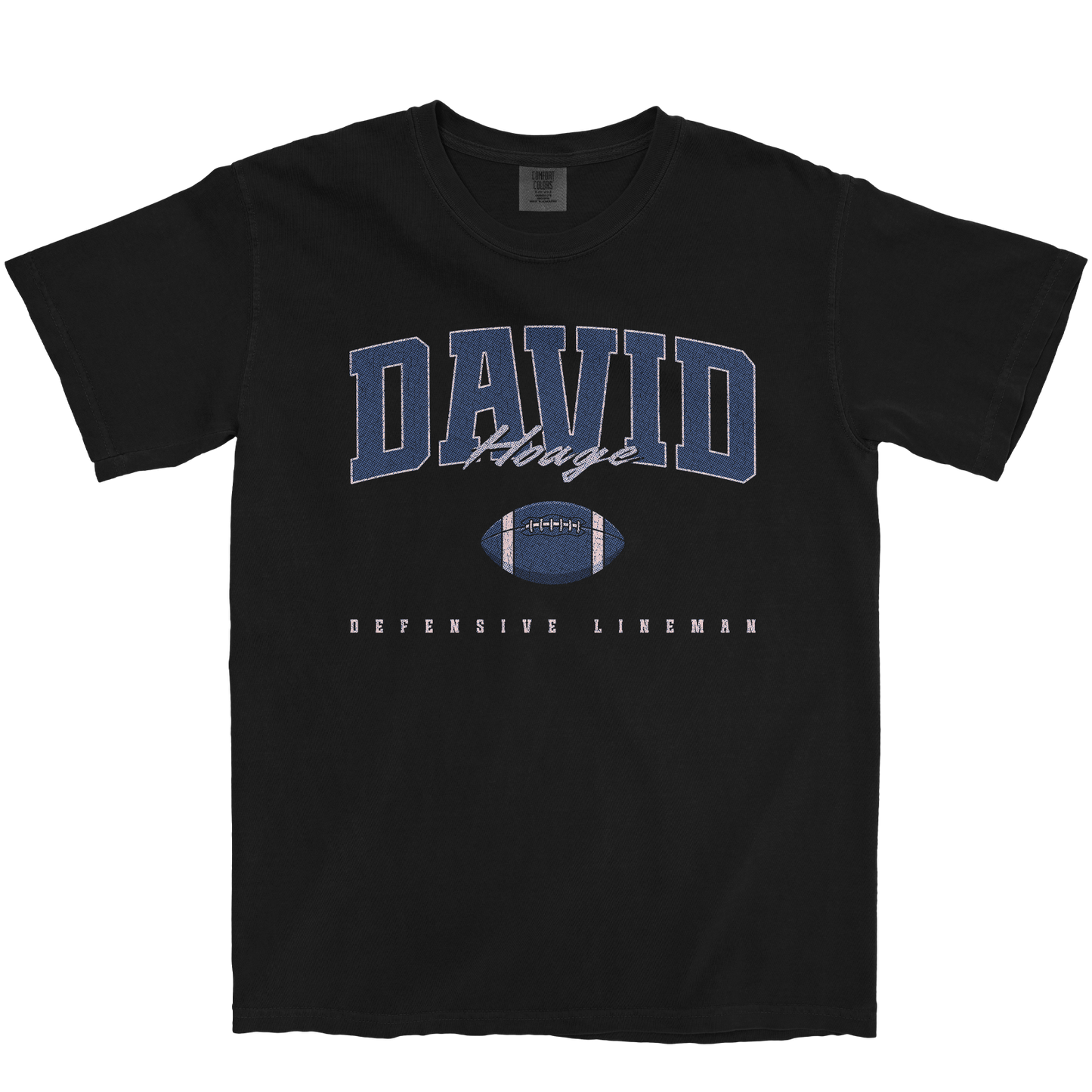 DAVID HOAGE FOOTBALL BLACK TEE
