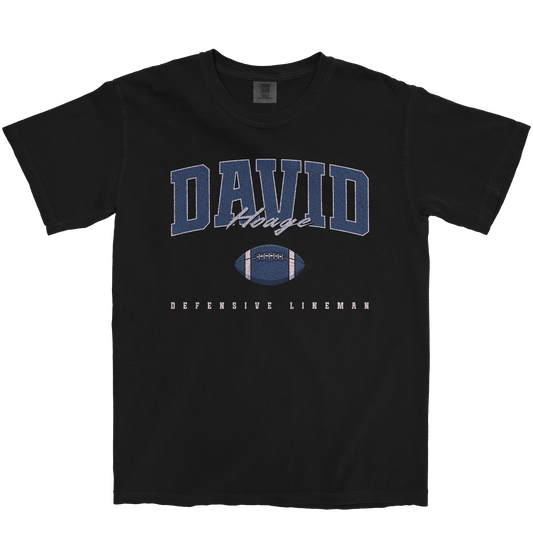 DAVID HOAGE FOOTBALL BLACK TEE