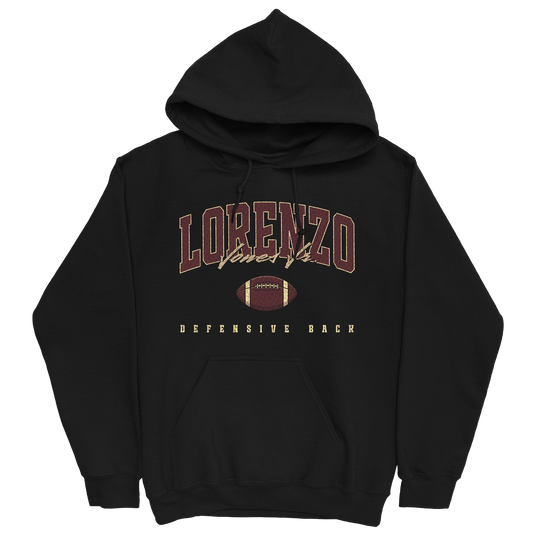 LORENZO JONES JR. FOOTBALL BLACK HOODIE