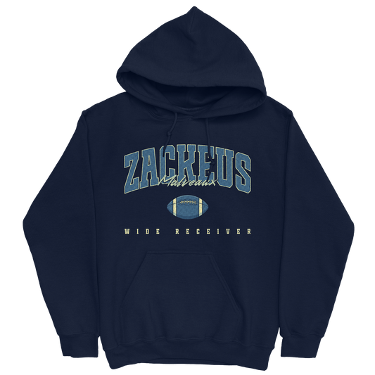 ZACKEUS MALVEAUX FOOTBALL NAVY HOODIE