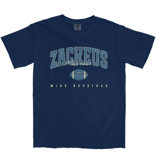 ZACKEUS MALVEAUX FOOTBALL NAVY TEE