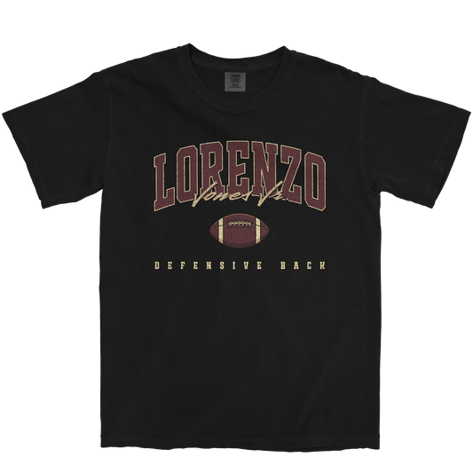 LORENZO JONES JR. FOOTBALL BLACK TEE