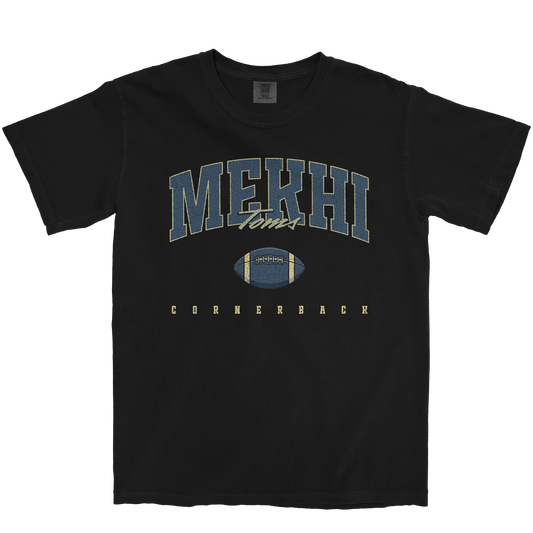 MEKHI TOMS FOOTBALL BLACK TEE