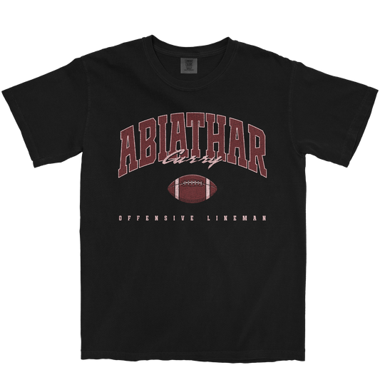 ABIATHAR CURRY FOOTBALL BLACK TEE