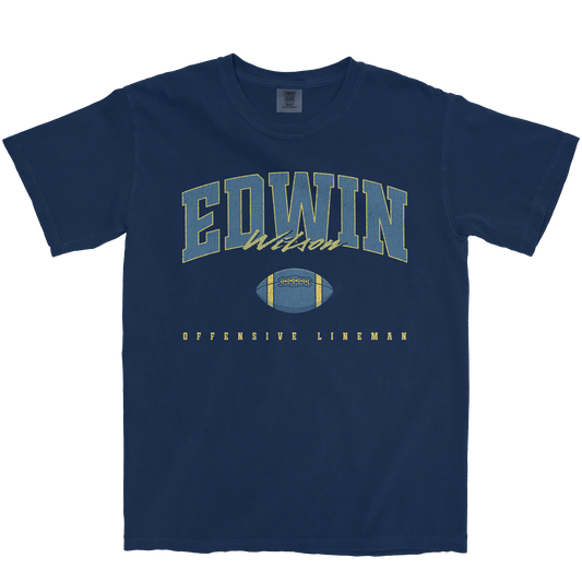 EDWIN WILSON FOOTBALL TRUE NAVY TEE