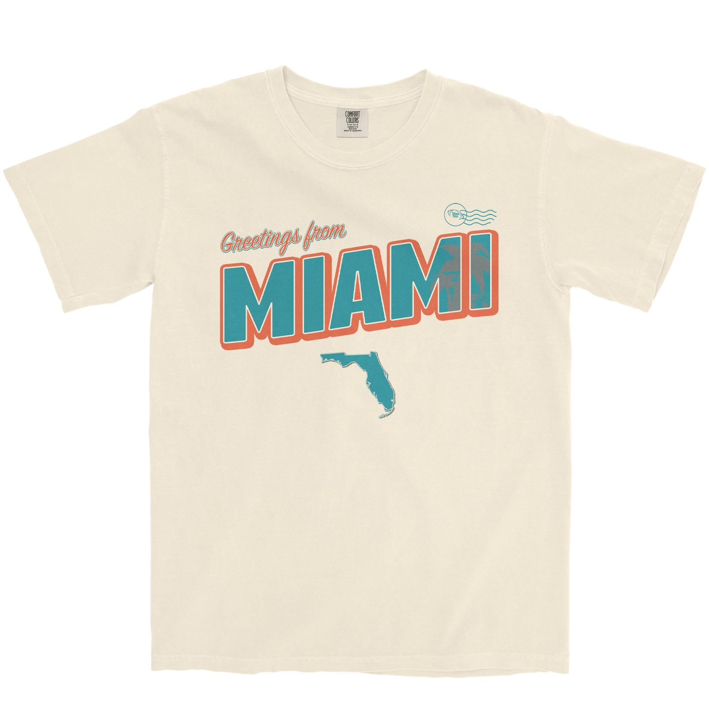 MIAMI FOOTBALL GREETING CARD IVORY T-SHIRT