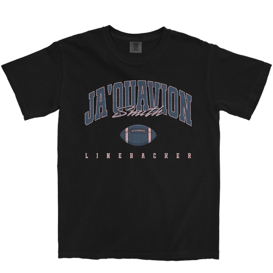 JA'QUAVION SMITH FOOTBALL BLACK TEE