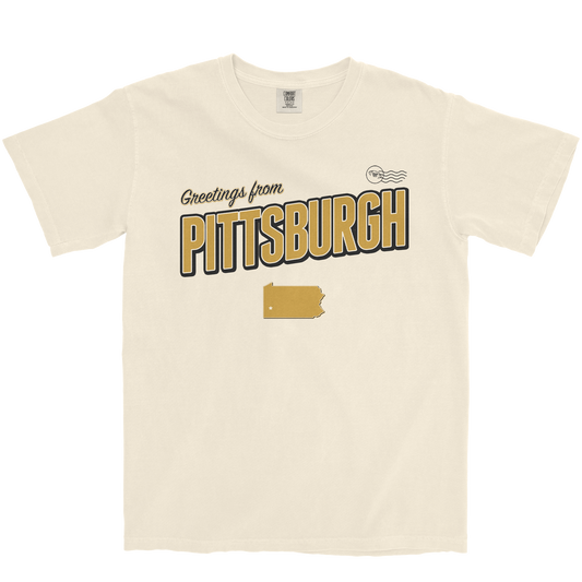 PITTSBURGH FOOTBALL GREETING CARD IVORY T-SHIRT