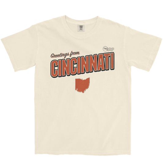 CINCINNATI FOOTBALL GREETING CARD IVORY T-SHIRT