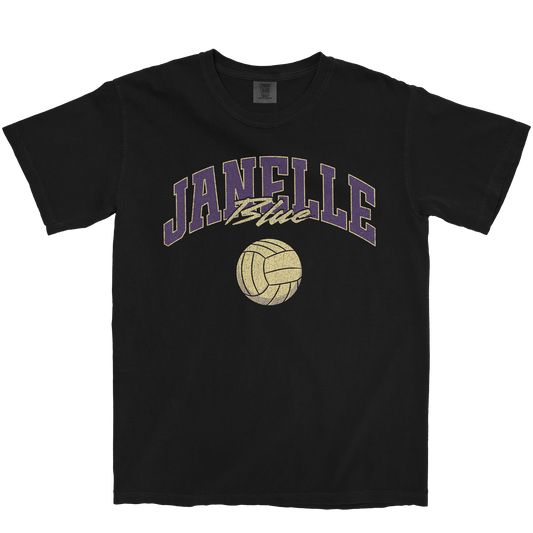 JANELLE BLUE VOLLEYBALL BLACK TEE