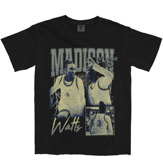 MADISON WATTS GRAPHIC BLACK TEE