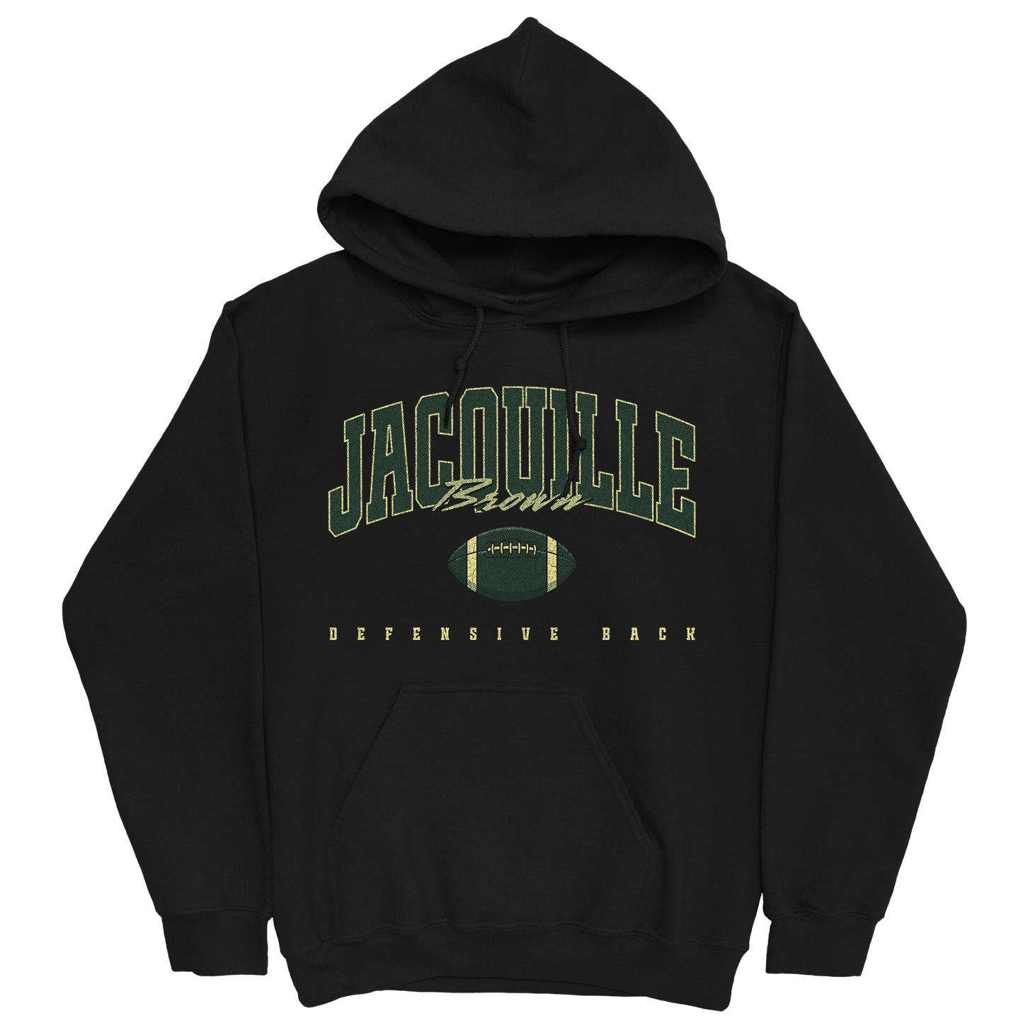 JACQUILLE BROWN FOOTBALL BLACK HOODIE
