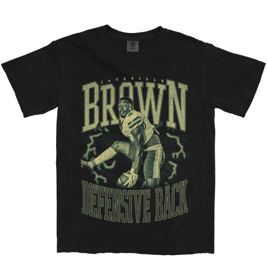 JACQUILLE BROWN VINTAGE BLACK TEE