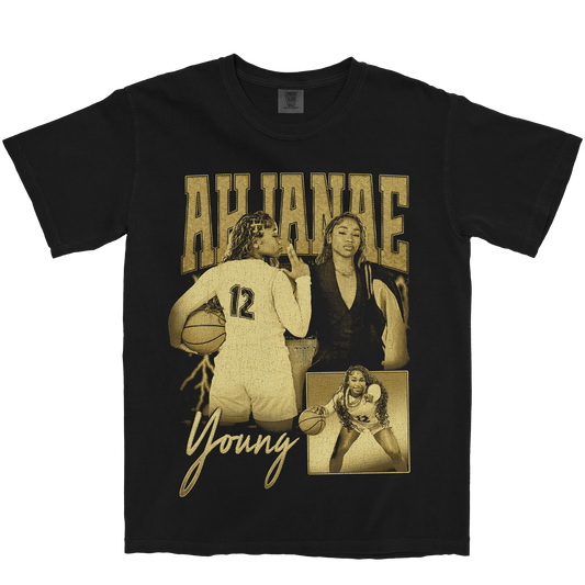 AHJANAE YOUNG GRAPHIC BLACK TEE
