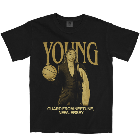 AHJANAE YOUNG VINTAGE BLACK TEE
