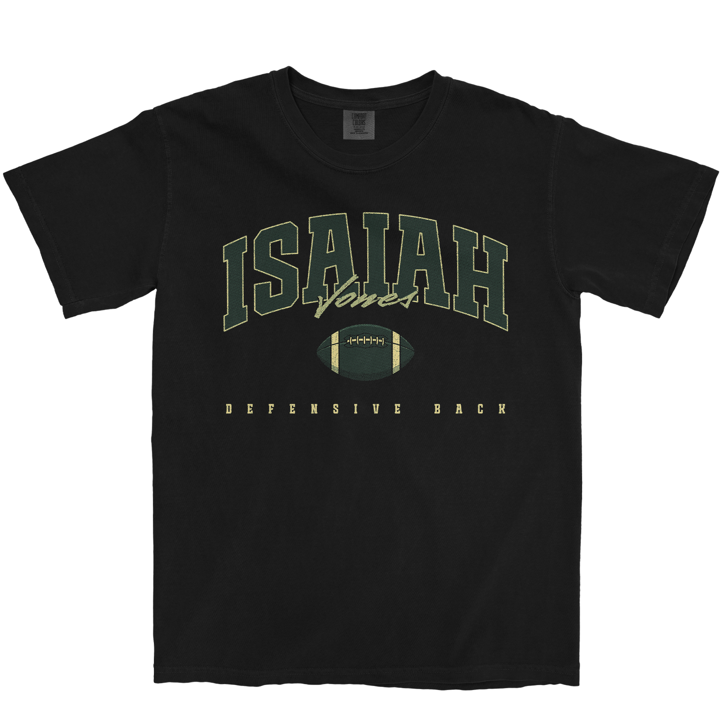 ISAIAH JONES FOOTBALL BLACK TEE