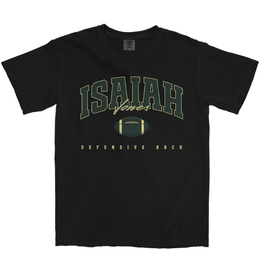 ISAIAH JONES FOOTBALL BLACK TEE
