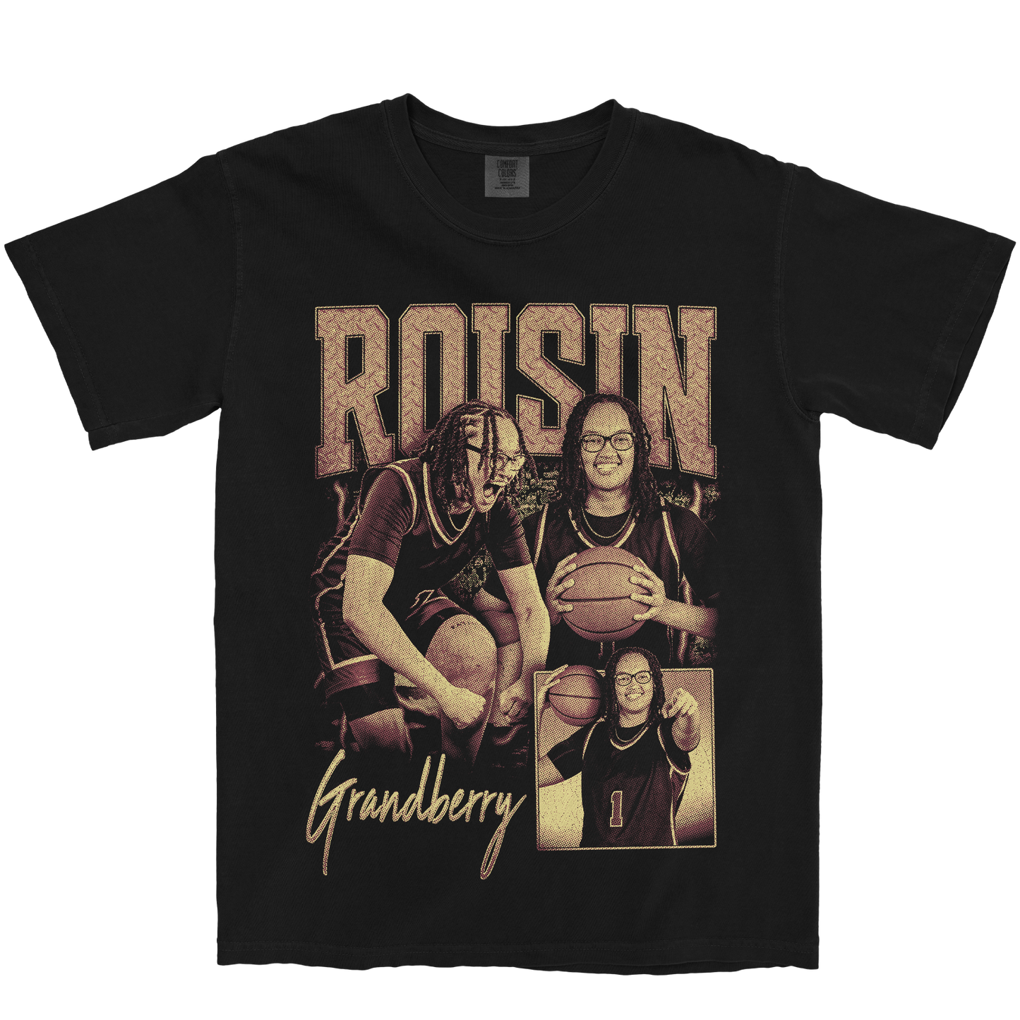 ROISIN GRANDBERRY GRAPHIC BLACK TEE